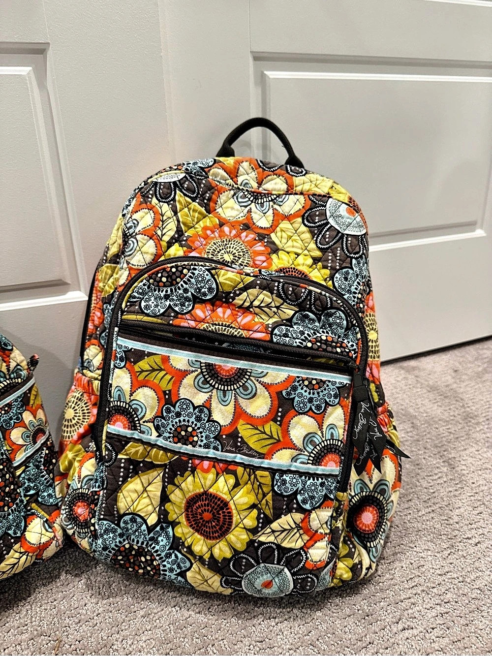 Vera Bradley Floral Print Backpack& Tote set Multicolor & Orange